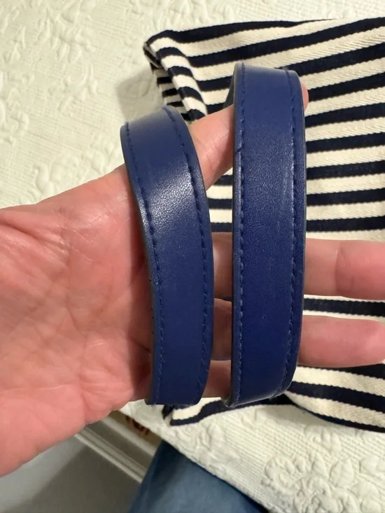 Barnes & Noble Striped Canvas Tote Bag - Navy & Cream Coastal Book Tote - Picture 5 of 8